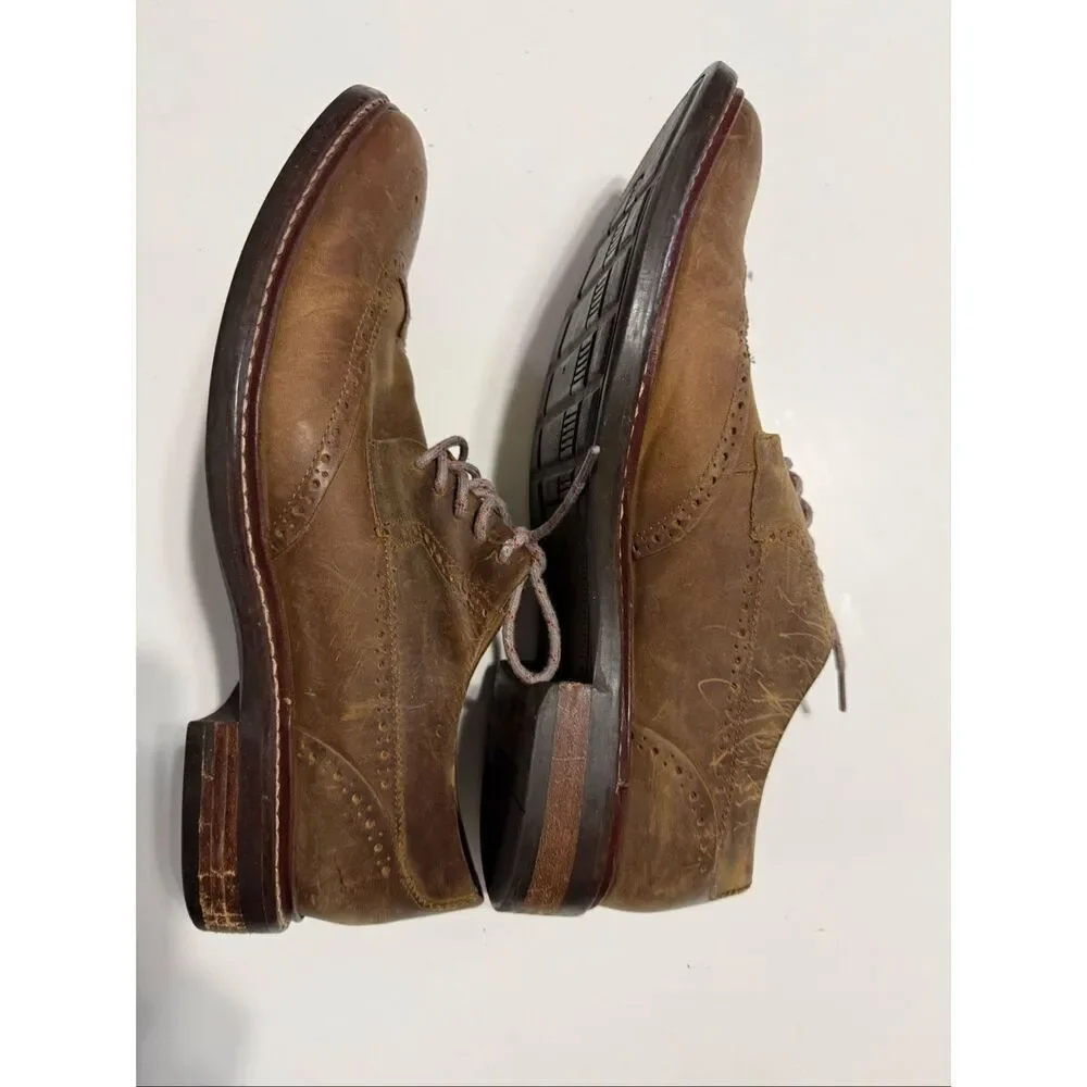Cole Haan Men's Size 11 Brogue Oxford Shoes Light Brown Lace Up Preppy Office